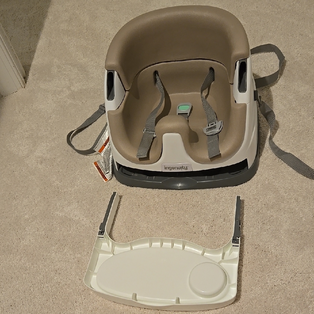 Ingenuity Baby Booster Seat in Tan and Gray - Picture 4 of 4
